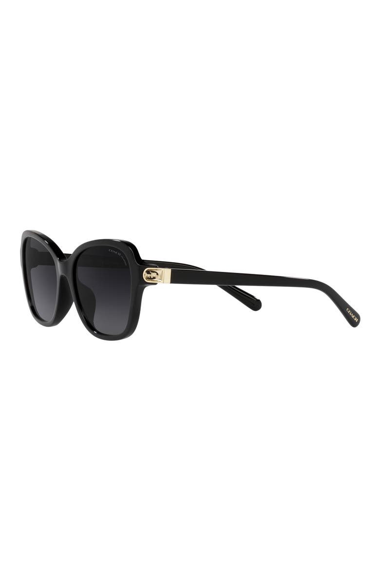 55mm Gradient Polarized Irregular Sunglasses, Alternate, color, BLACK