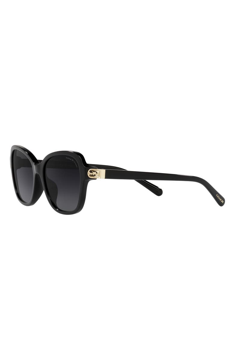 COACH 55mm Gradient Polarized Irregular Sunglasses, Alternate, color, 