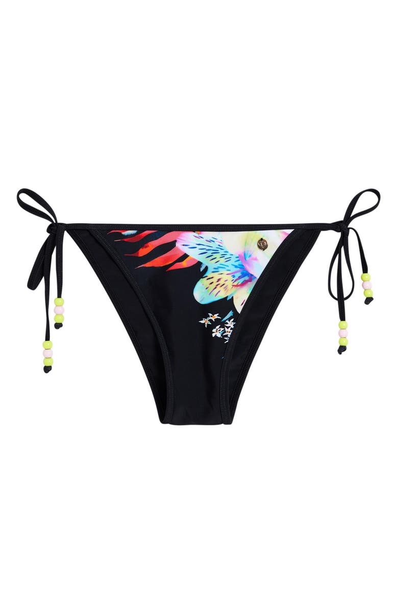 Desigual Side Tie Bikini Bottoms, Alternate, color, Black