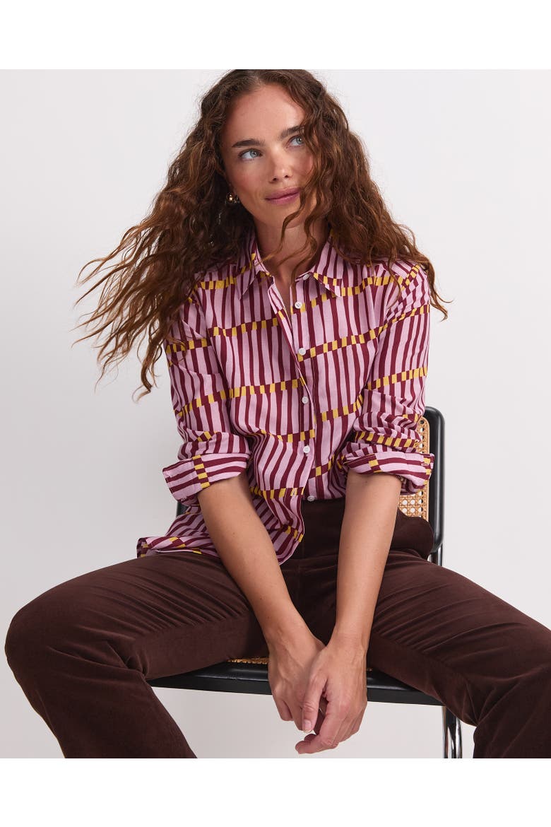 Rani Cotton Silk Printed Shirt, Alternate, color, Sunset