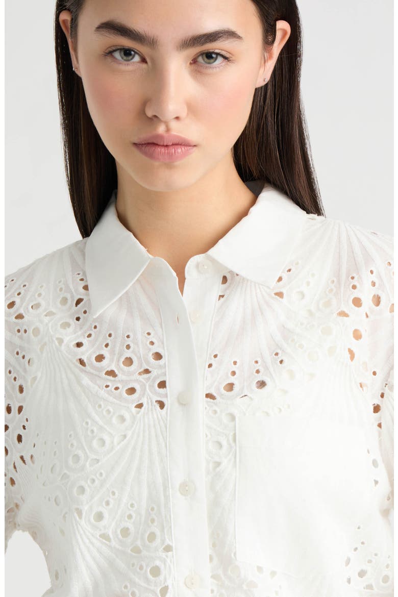 Eyelet Shirt, Alternate, color, WHITE
