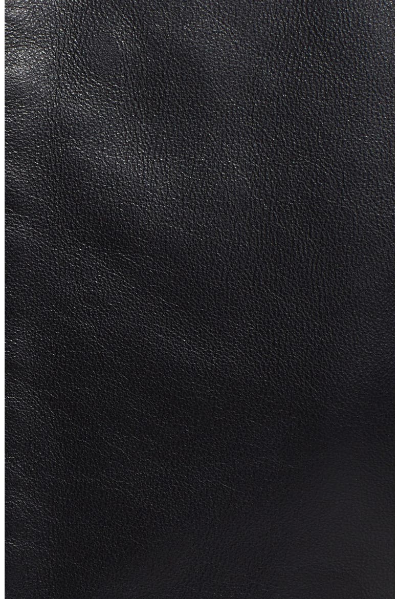 Crop Leather Top, Alternate, color, BLACK