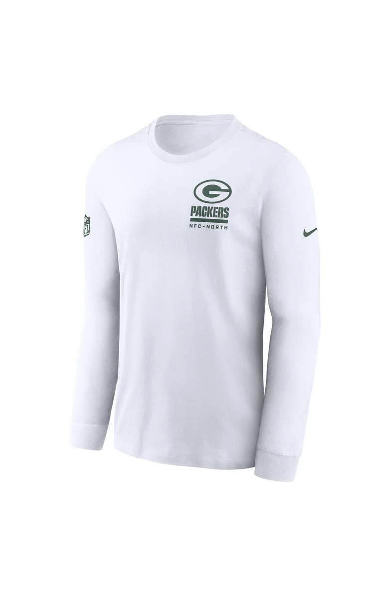 Nike Men's Nike White Green Bay Packers Sideline Performance Long Sleeve T-Shirt, Alternate, color, White
