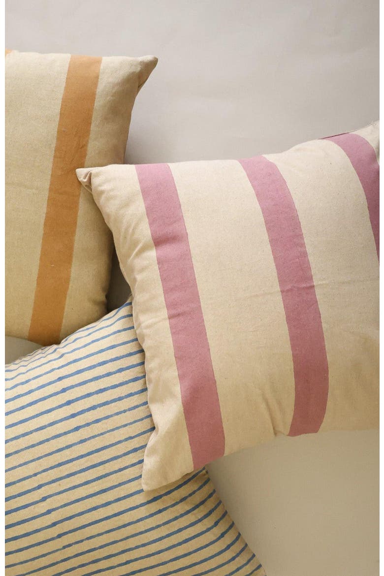 Oh! Stripes Block Print Pillow - Cover Only, Alternate, color, Rose