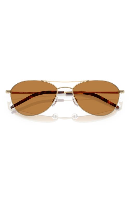 Oliver Peoples 57mm Pilot Sunglasses In Gold
