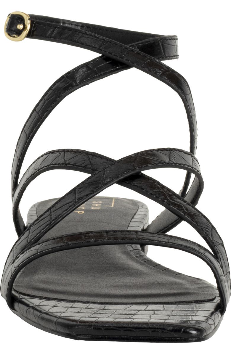 SHUSHOP Cecilia Ankle Strap Sandal, Alternate, color, Black Croco