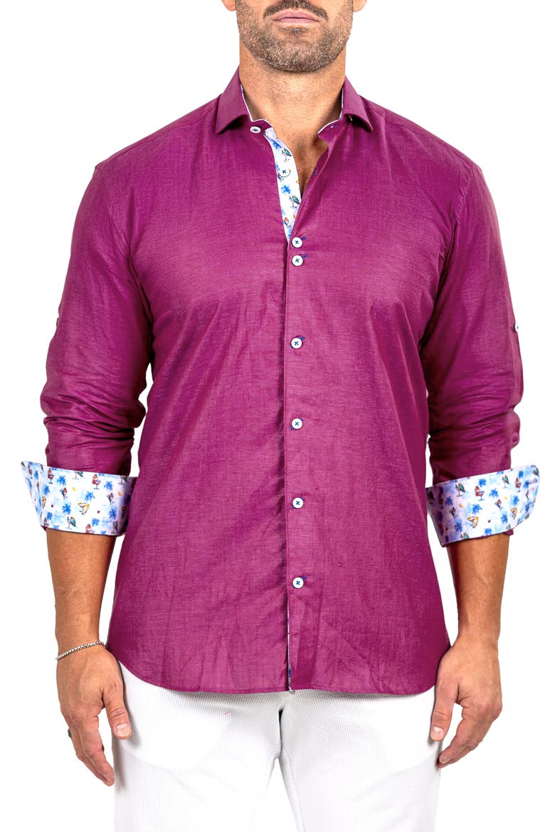 Eins Marthy Contemporary Fit Button-Up Shirt, Alternate, color, DARK PINK