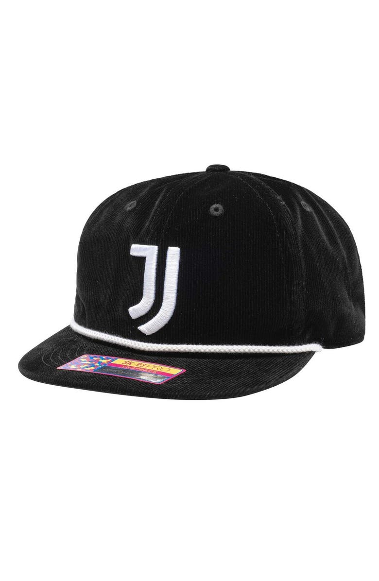 FAN INK Men's Black Juventus Snow Beach Adjustable Hat, Main, color, Black