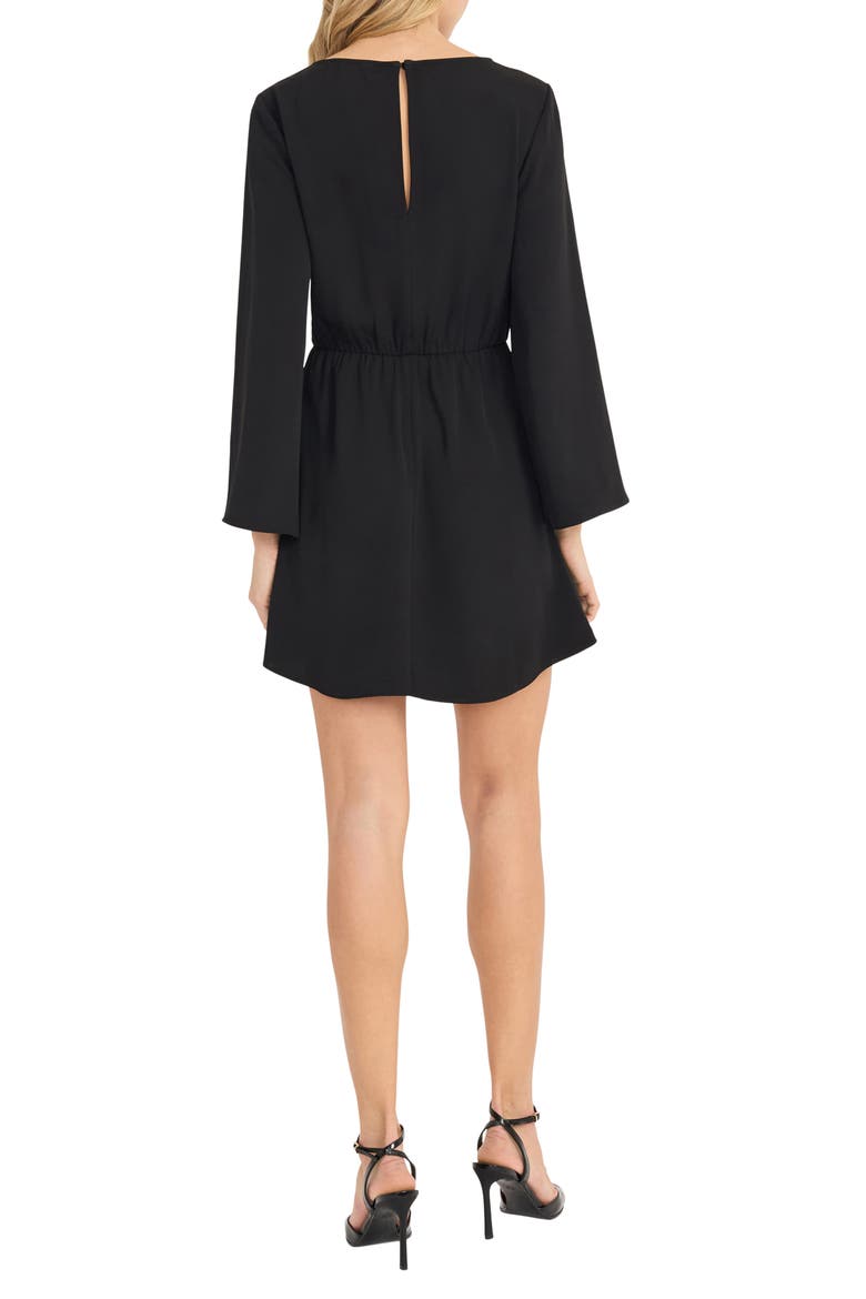 Long Sleeve Minidress, Alternate, color, BLACK
