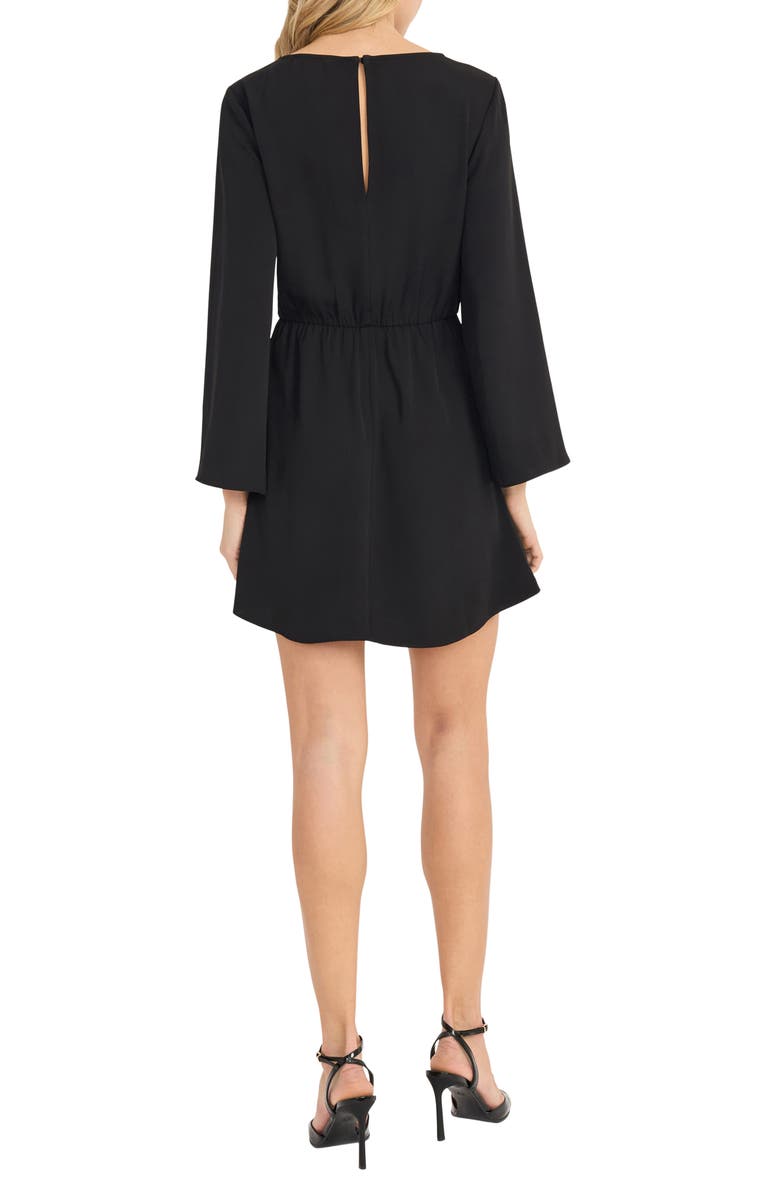 Donna Morgan Bell Sleeve Minidress, Alternate, color, Black