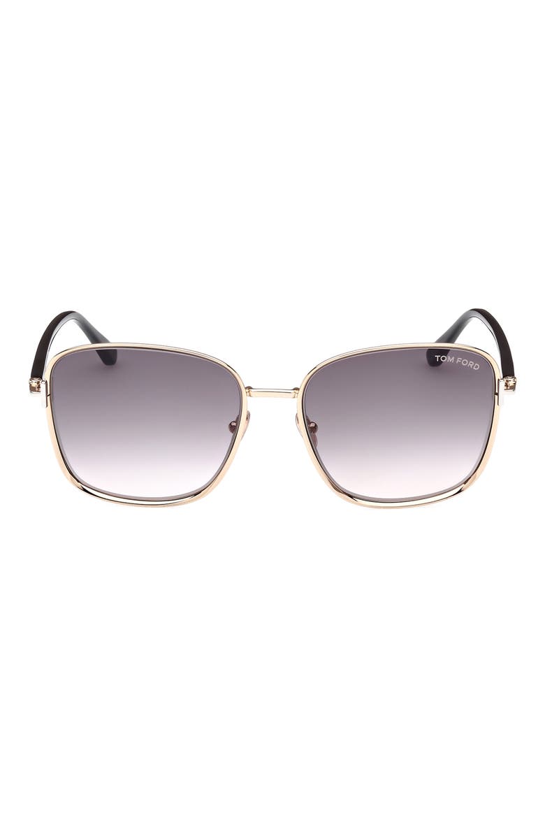 Fern 57mm Square Sunglasses, Main, color, SHINY ROSE GOLD / GRADIENT SMOKE