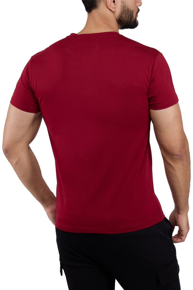 Short Sleeve Henley, Alternate, color, BURGUNDY