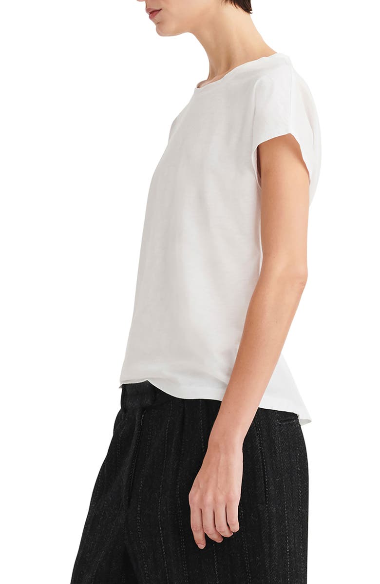 rag & bone The Slub Back Pleat Organic Cotton Top, Alternate, color, White