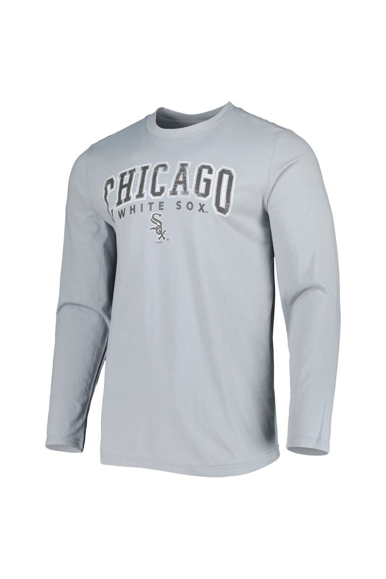 Men's Concepts Sport Black/Gray Chicago White Sox Breakthrough Long Sleeve Top & Pants Sleep Set, Alternate, color, Black