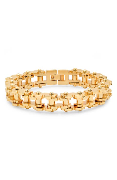Men's 18k Gold Plated Link Bracelet