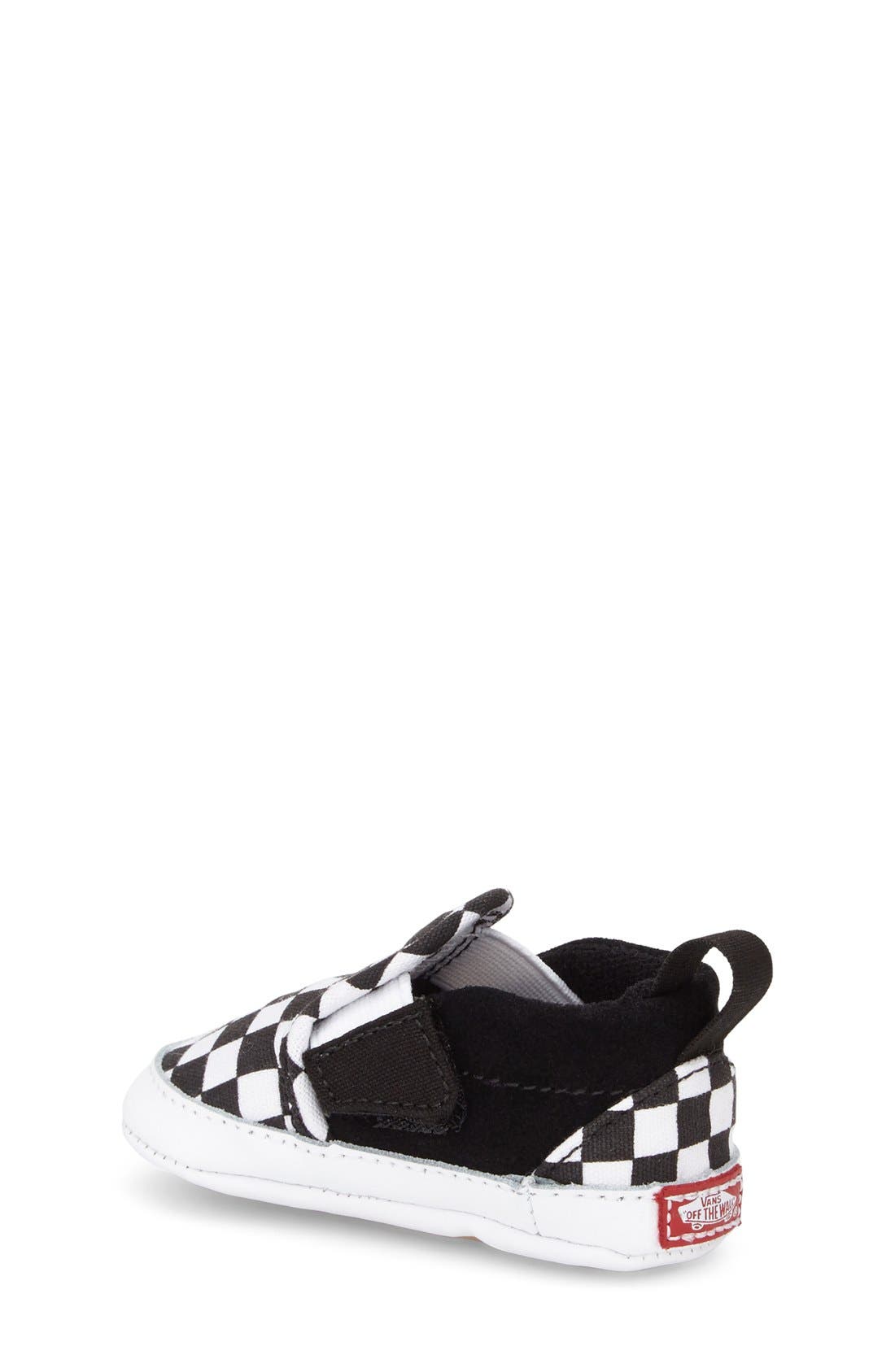 Slip-On Crib Shoe, Alternate, color, CHECKER BLACK TRUE WHITE