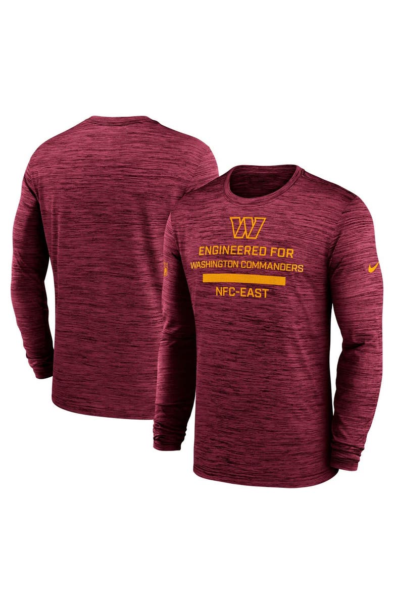 Nike Men's Nike Burgundy Washington Commanders Sideline Velocity Performance Long Sleeve T-Shirt, Main, color, Burgundy