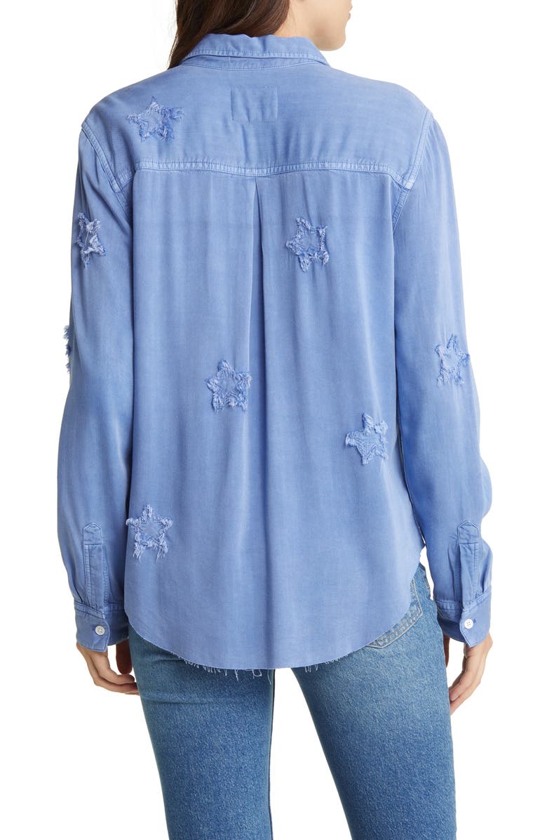 Rails Ingrid Star Appliqué Raw Hem Button-Up Shirt | Nordstromrack