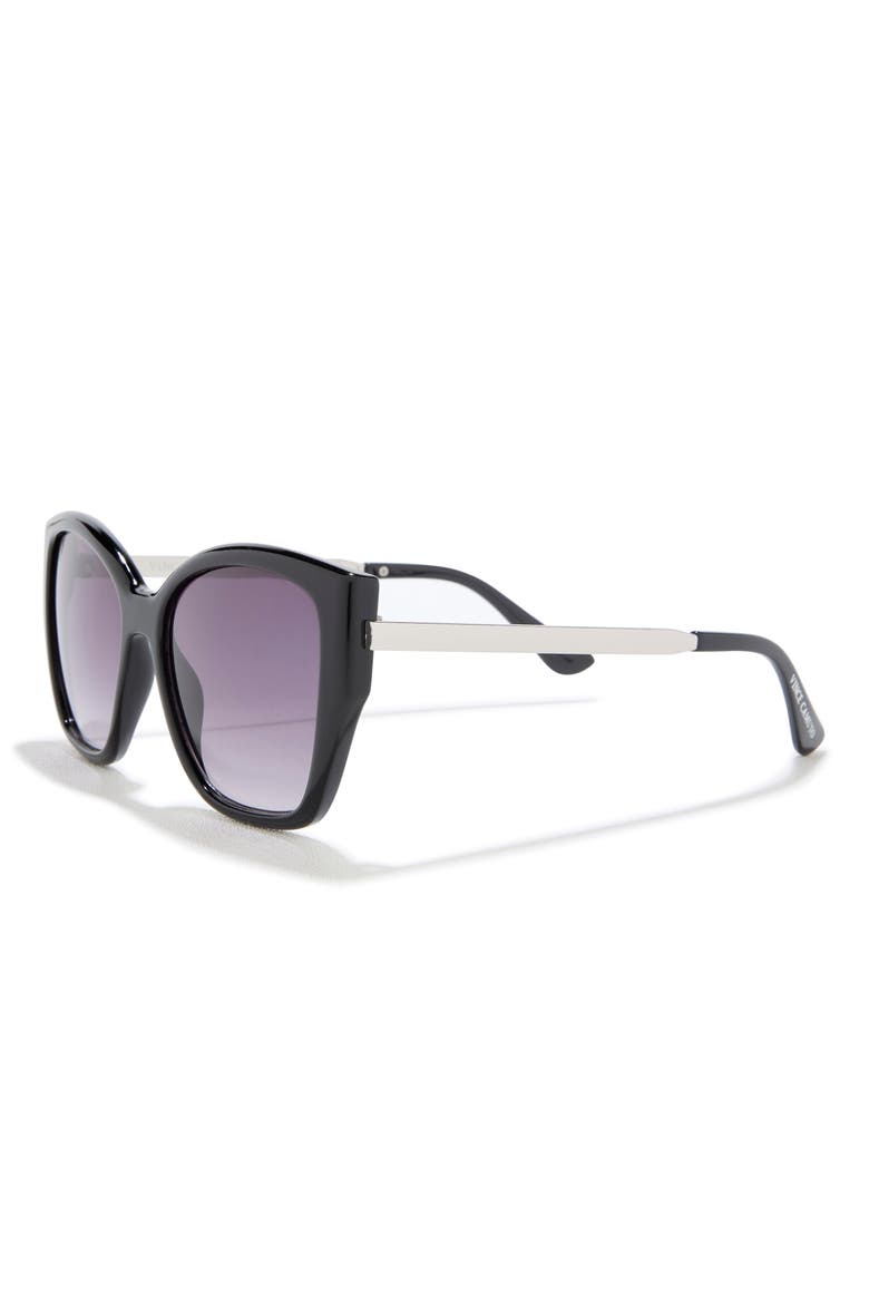 120mm Gradient Square Sunglasses, Alternate, color, BLACK