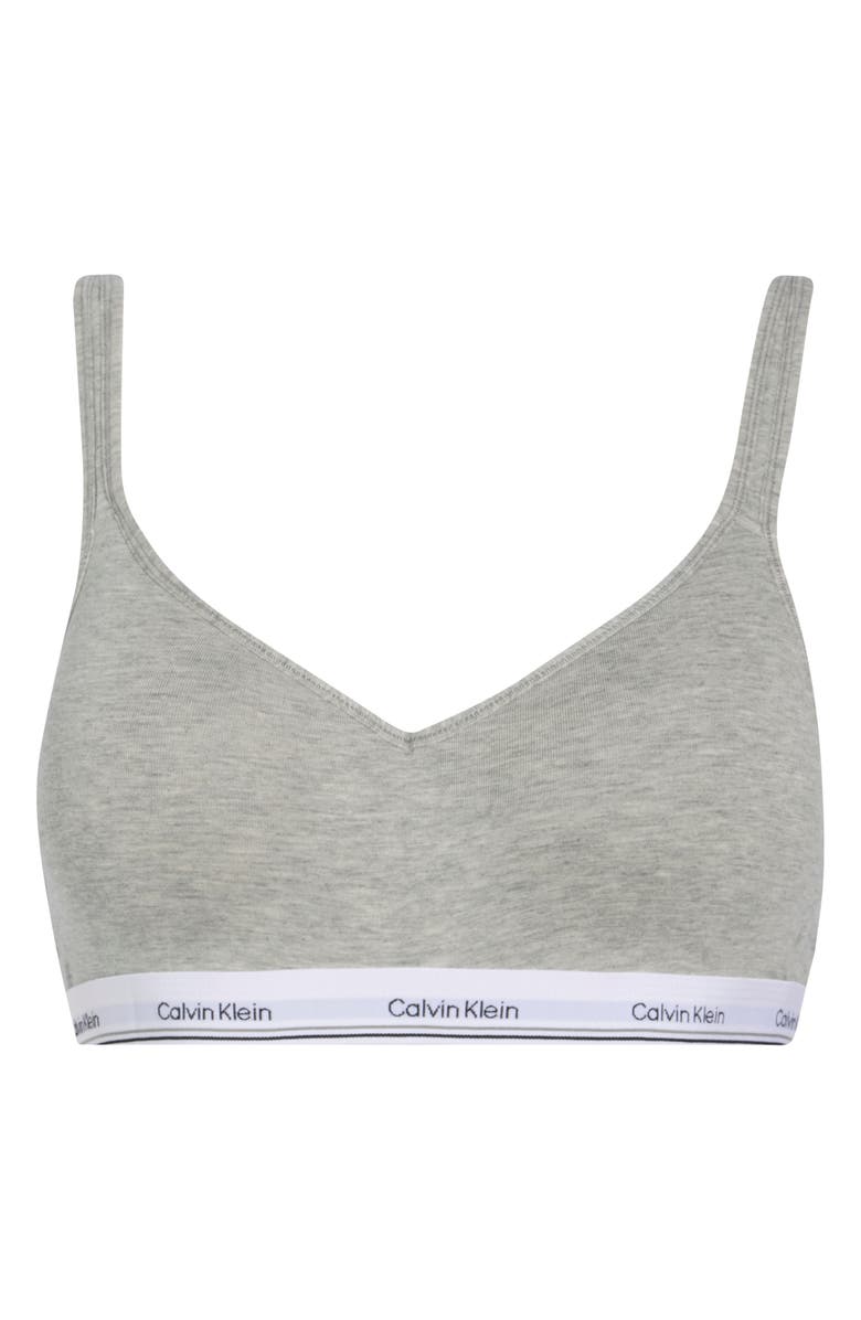Calvin Klein Padded Wire Free Bralette, Alternate, color, Grey Heather