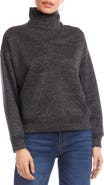 Karen Kane Metallic Faux Wrap Turtleneck Top