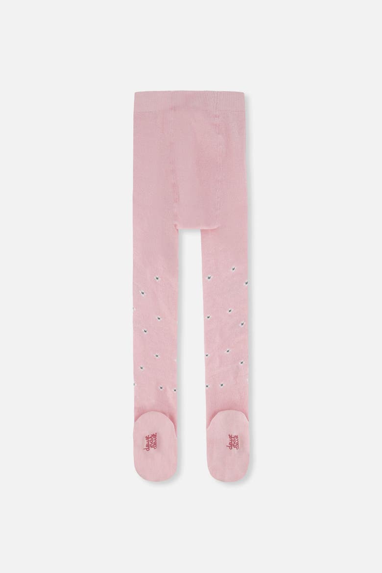 Floral Motif Ribbed Waistband Knit Tights, Alternate, color, Pale Dusty Pink