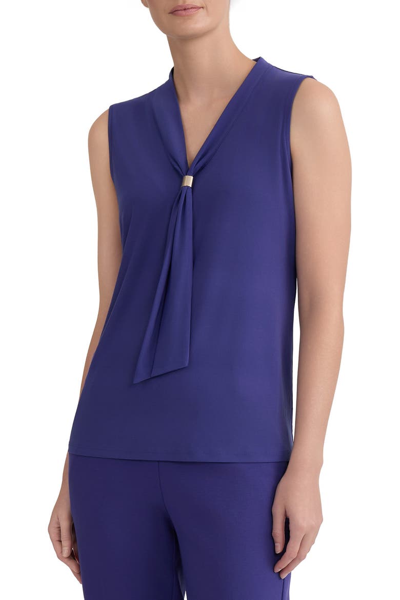 Tie Neck Sleeveless Top, Alternate, color, REGAL PLUM
