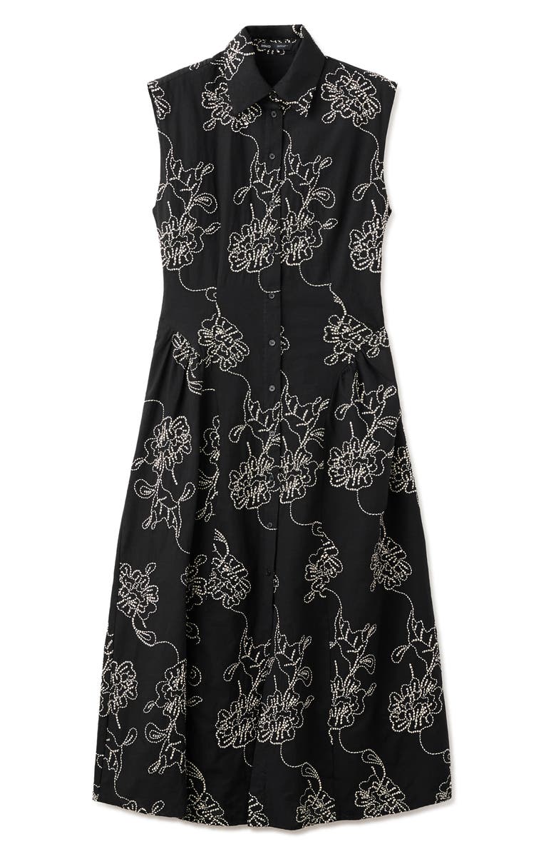 MANGO Floral Embroidered Sleeveless Midi Dress, Main, color,