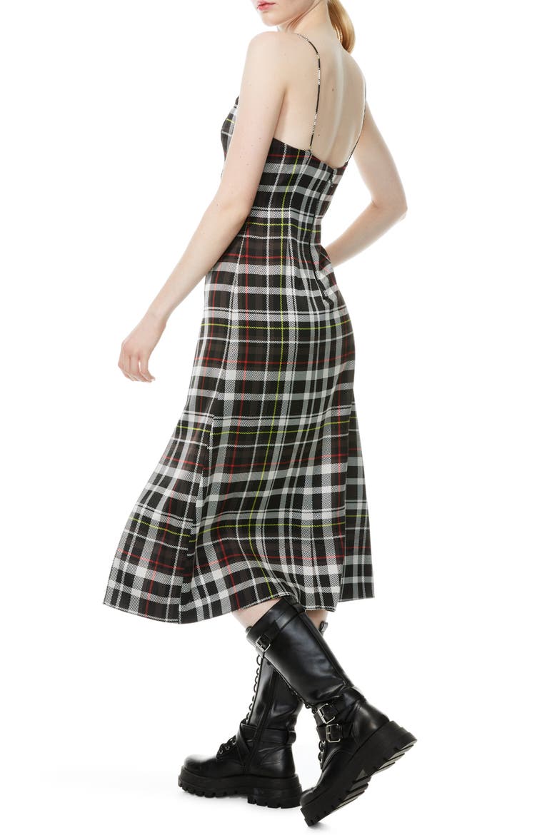 Julietta Plaid Side Slit Slipdress, Alternate, color, FREEDOM PLAID BLACK/CHARCOAL