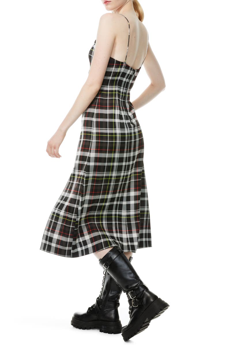 Alice + Olivia Julietta Plaid Side Slit Slipdress, Alternate, color,