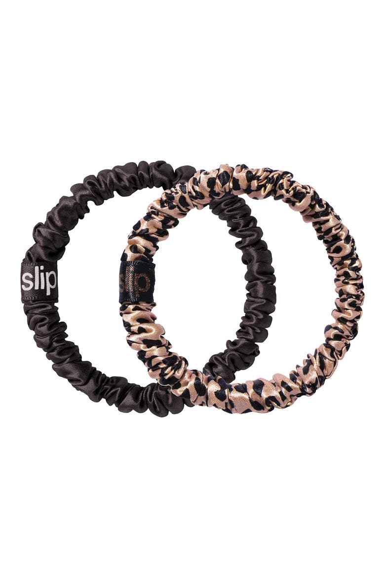 Cindy Pure Silk Skinny Scrunchie Duo (Limited Edition), Main, color, NO COLOR