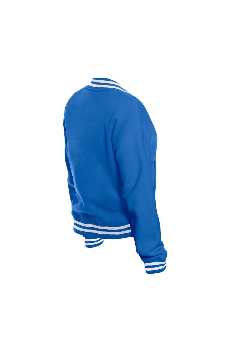 Women's New Era  Royal New York Giants Throwback Fleece Full-Snap Jacket, Alternate, color, Royal