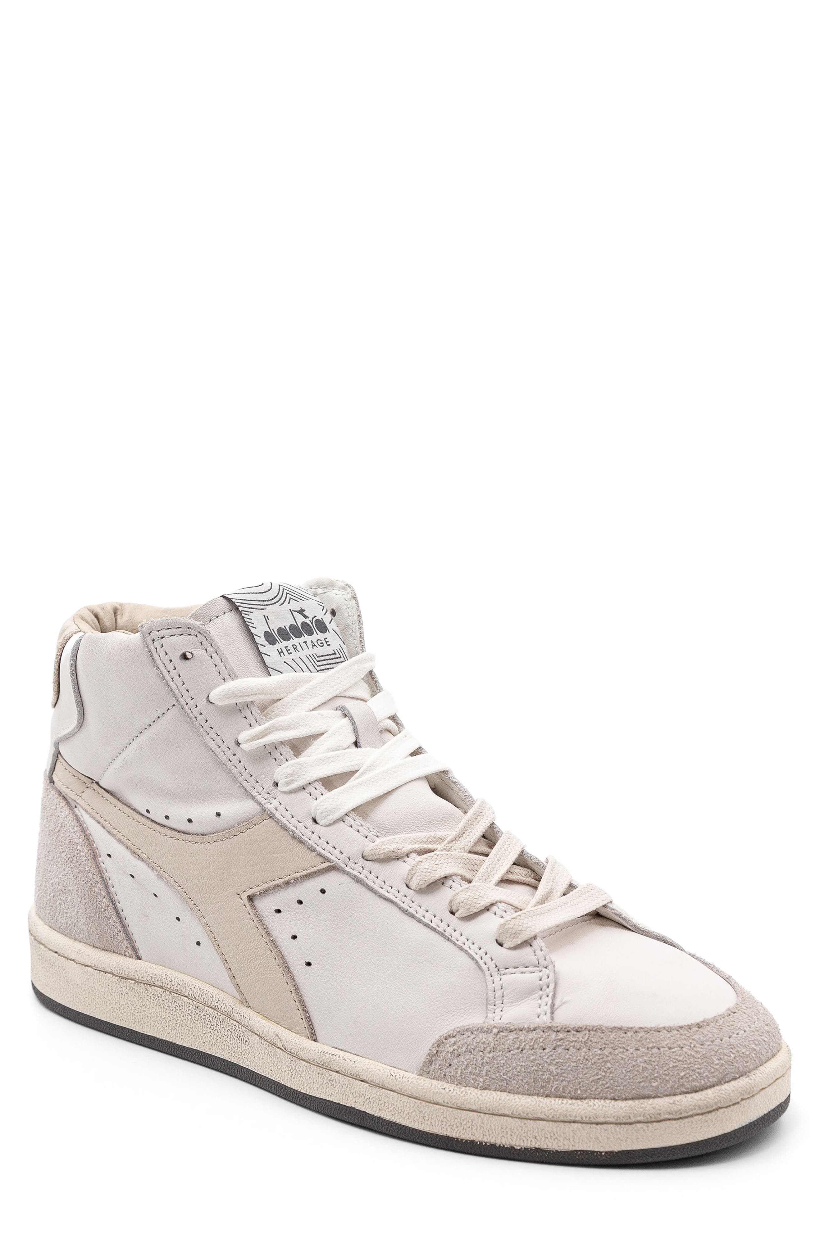 Diadora Prestige Used High Top Sneaker, Main, color, White/ Moonbeam