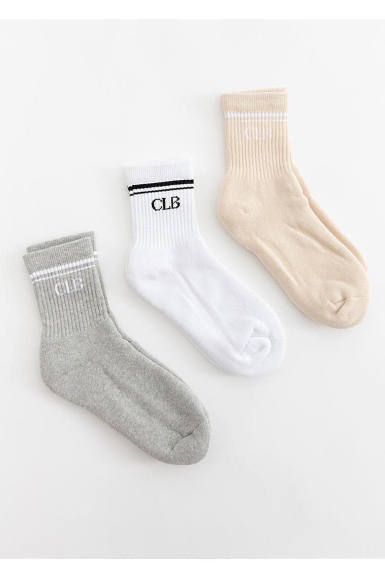 Half Crew Socks - Foot Soldier Mom Cushioned Comfort for All-Day Support - Cream, Alternate, color, Gray
