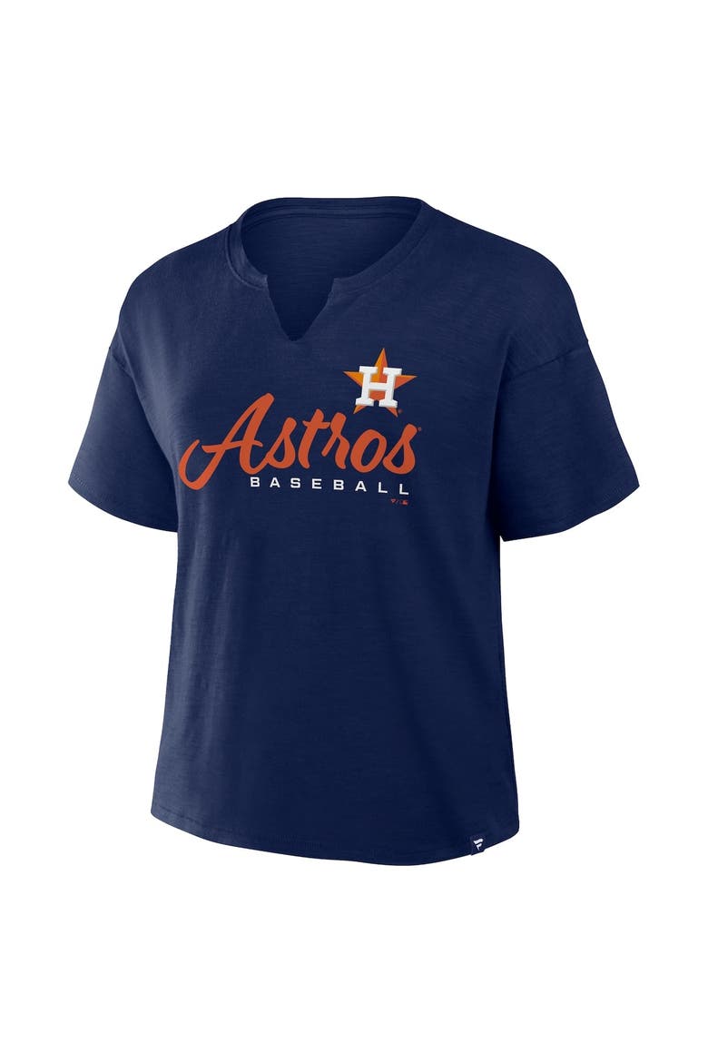 Women's Fanatics Navy Houston Astros Fan Fave Stadium Slub Boxy T-Shirt, Alternate, color, Navy