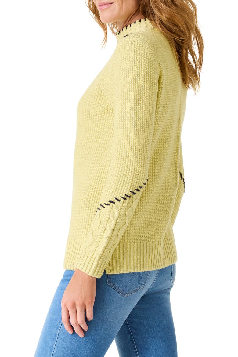 Placed Cable Half Zip Sweater, Alternate, color, CITRINE