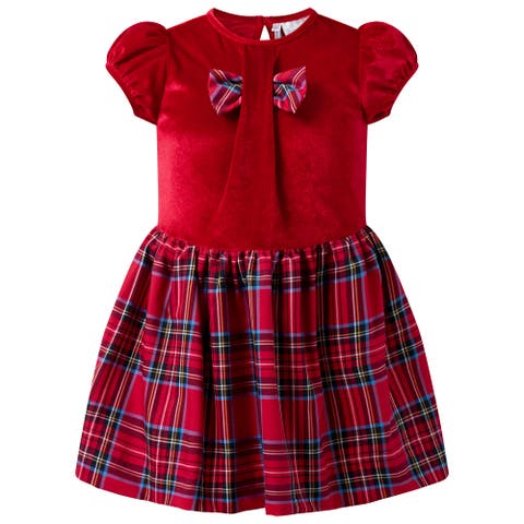Red Velvet Check Party Dress