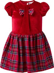 Rachel Riley Red Velvet Check Party Dress