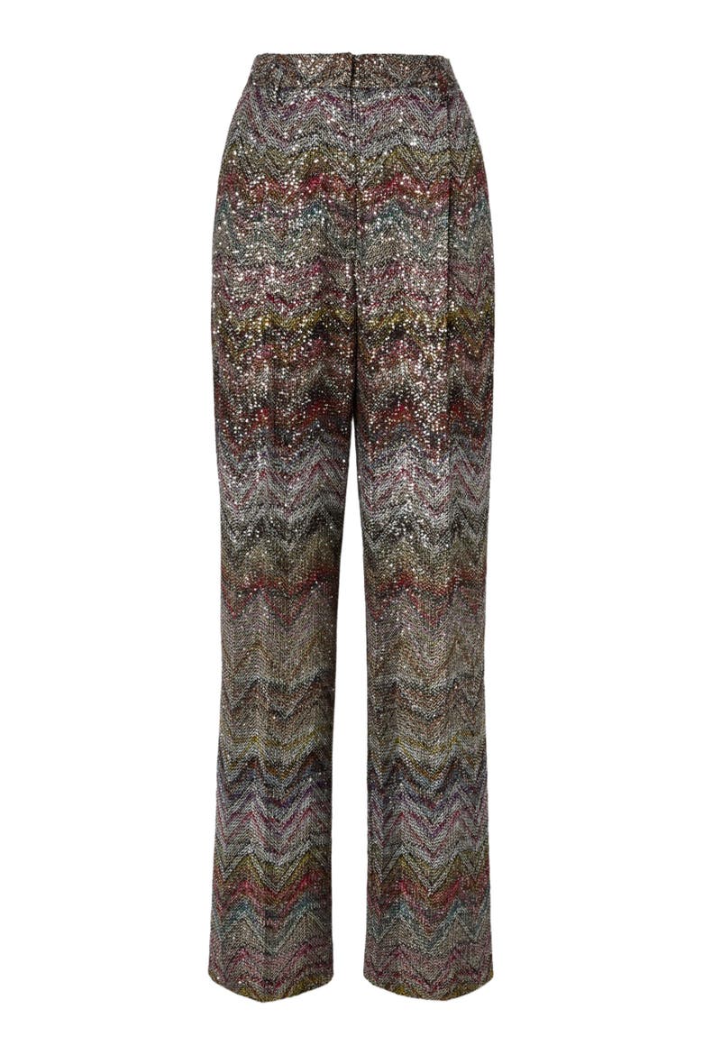 Wide Leg Pants With Zigzag Pattern, Alternate, color, Multicoloured