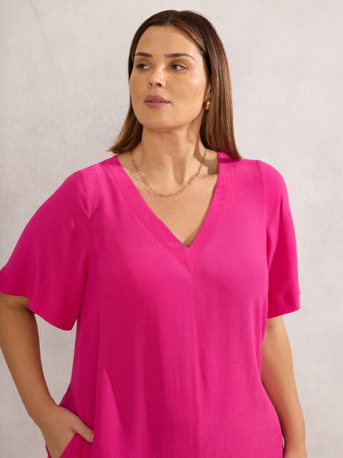 Live Unlimited V-neck Dress In Pink