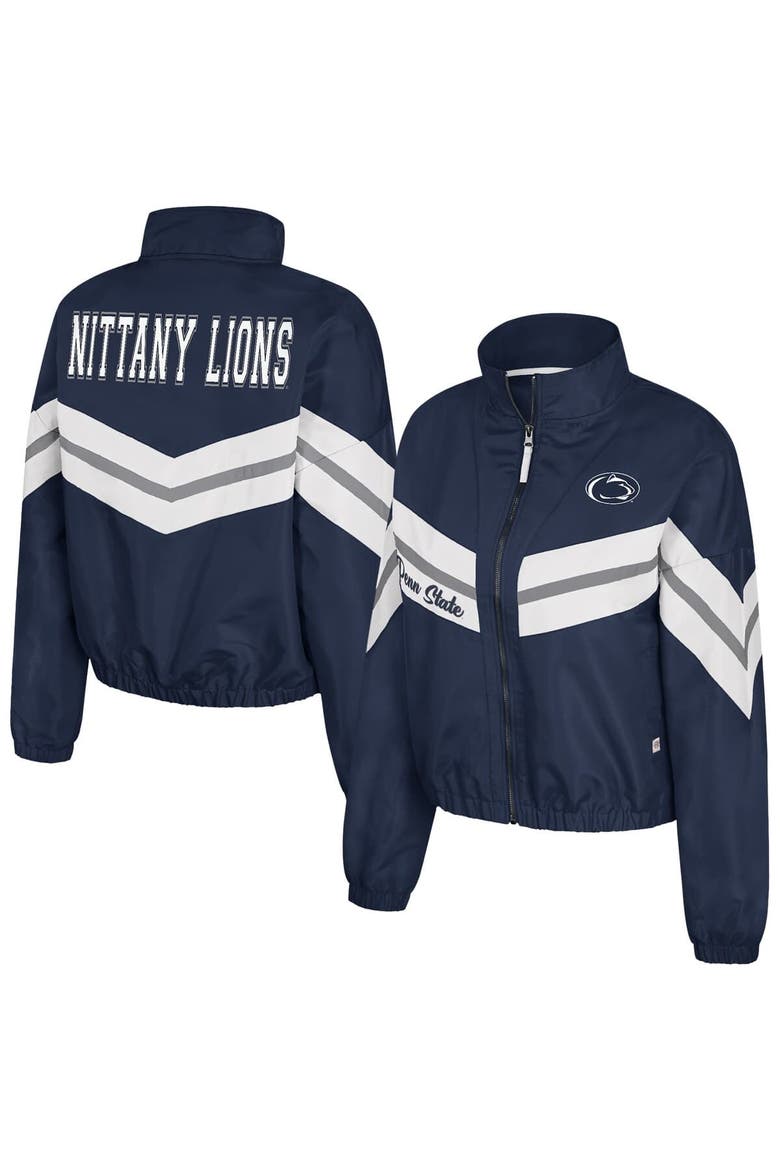 Women's Colosseum  Navy Penn State Nittany Lions Thin Ice Full-Zip Windbreaker, Main, color, Navy