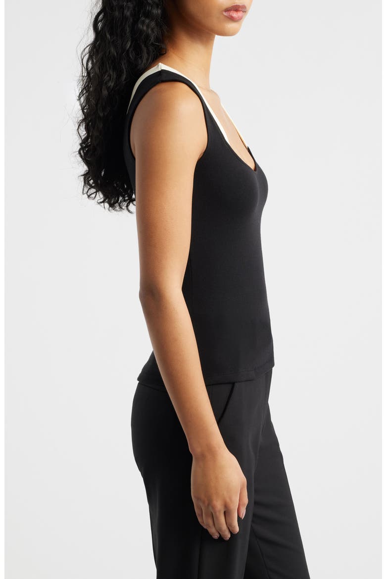 Iris Layered Scoop Neck Tank, Alternate, color, BLACK WHITE
