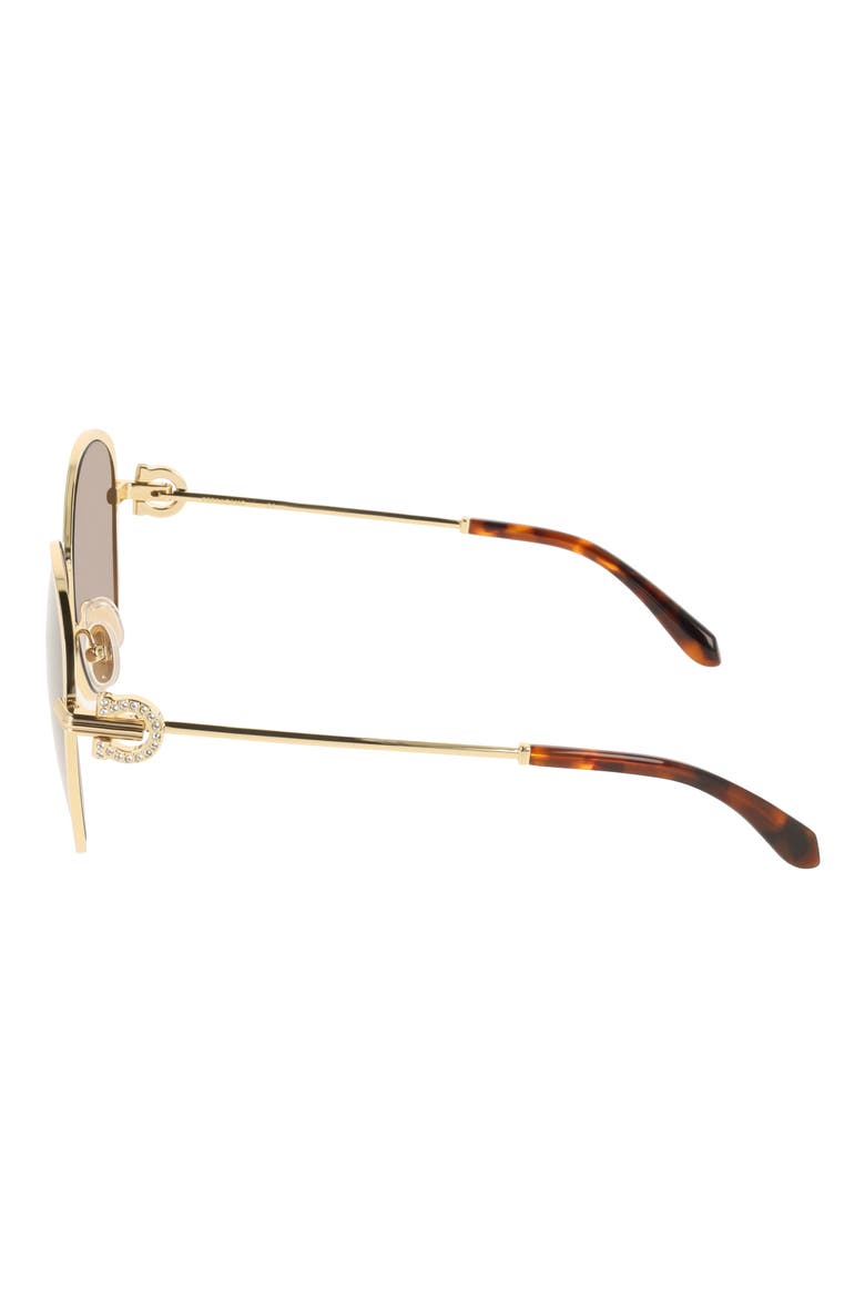 61mm Gradient Cat Eye Sunglasses, Alternate, color, GOLD/ BROWN GRADIENT
