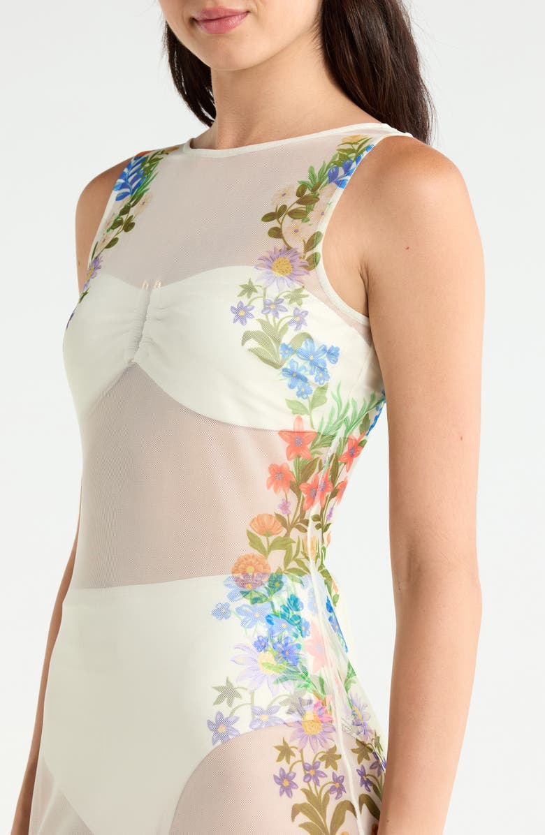 Hutch Shaylee Floral Cover-up Minidress, Alternate, color, Ivory/ Multi
