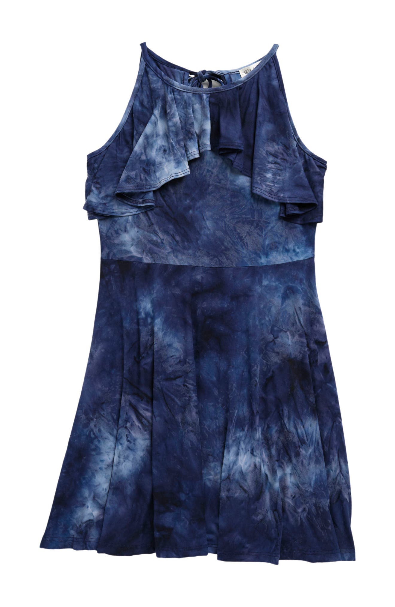 AVA AND YELLY Ruffle Tie Dye Sleeveless Dress