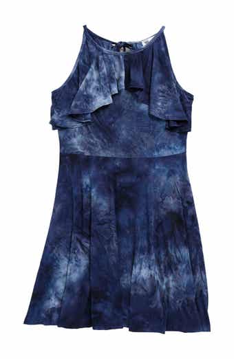 AVA AND YELLY Ruffle Tie Dye Sleeveless Dress