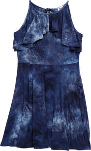 Ava & Yelly AVA AND YELLY Ruffle Tie Dye Sleeveless Dress