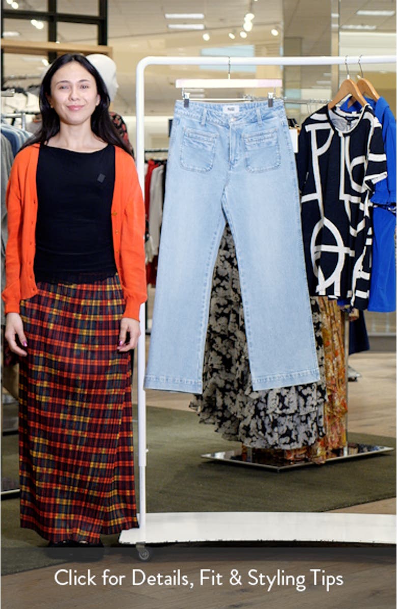 Leenah Patch Pocket Wide Leg Jeans, sales video thumbnail