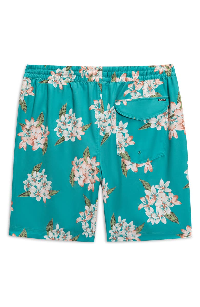 Hurley Malaga Volley Swim Trunks, Alternate, color, Teal Tint