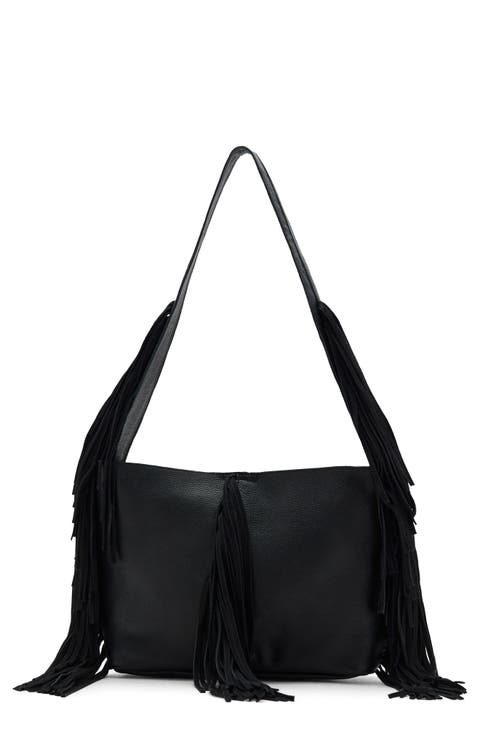 Fringe Leather Shoulder Bag